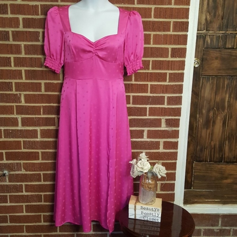 NWT WAYF Pink Polka Dot Dress